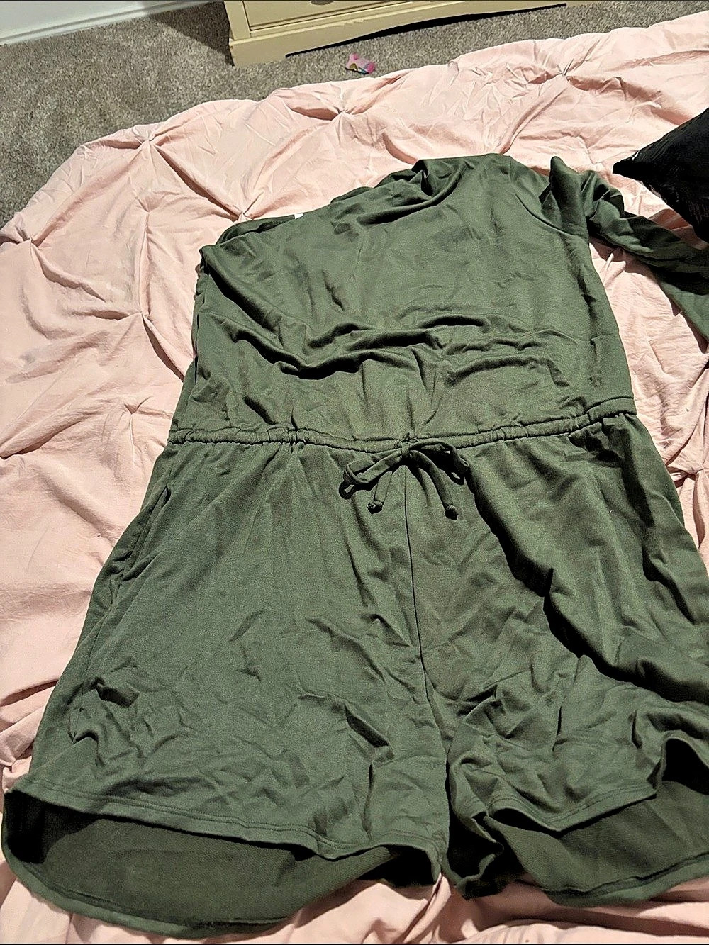 White Birch Olive Romper Size XL Like New